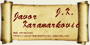 Javor Karamarković vizit kartica